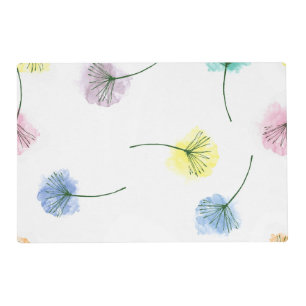 Dancing Dandelions Watercolor Floral Pattern Placemat