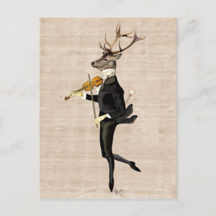 Dancing Deer with Violin 2 Postcard