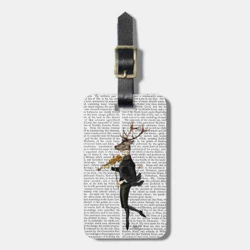 Dancing Deer with Violin Luggage Tag