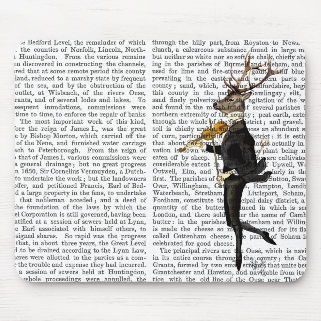 Dancing Deer with Violin Mouse Pad (Front)