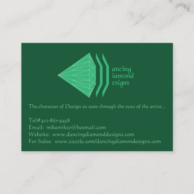 Dancing Diamond Designs Mighty Business Cards (Front)