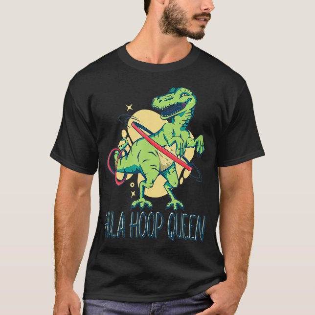 Dancing Dinosaur Hula Hoop Dinosaur Shirt T-rex Da (Front)