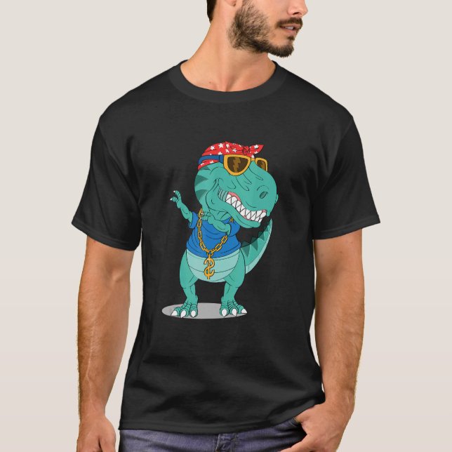 Dancing Dinosaur Swag Dinosaur Dancing  Dinosaur T-Shirt (Front)