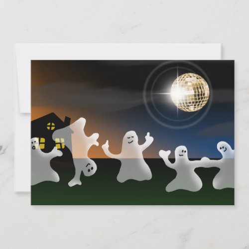 Dancing Disco Ghosts Halloween Party Invitations