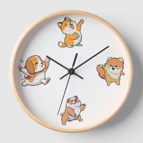 Dancing Dog Oclock wall clock