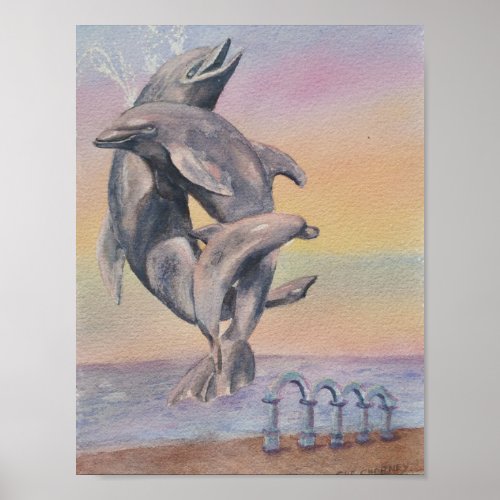 Dancing Dolphins Poster