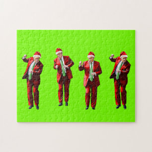 Dancing Donald Trump Christmas MAGA Jigsaw Puzzle