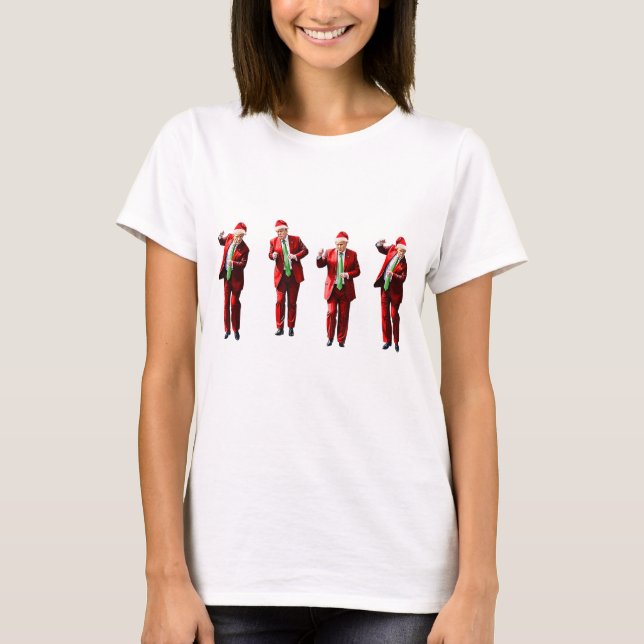 Dancing Donald Trump Christmas MAGA T-Shirt (Front)