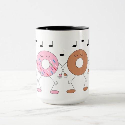 Dancing Donuts White Mug