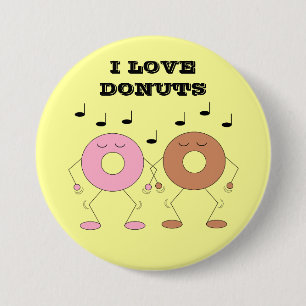 Dancing Donuts Yellow Button