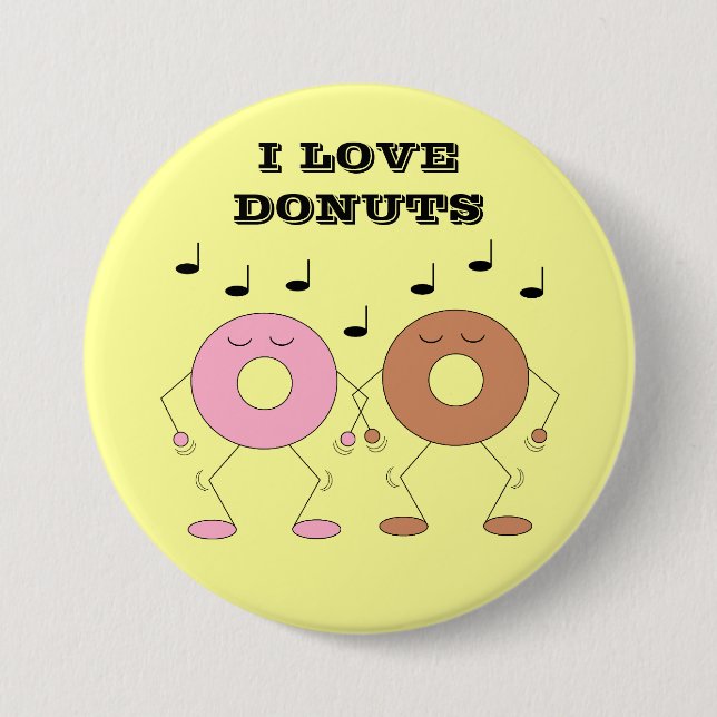 Dancing Donuts Yellow Button (Front)