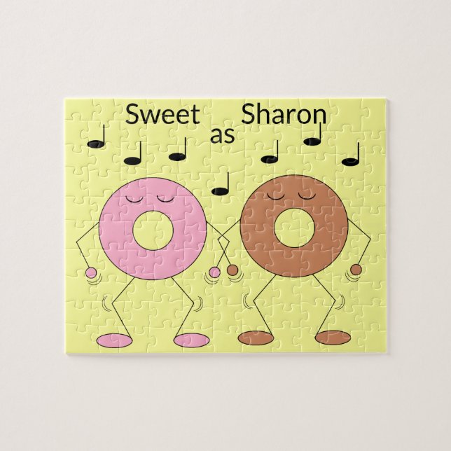 Dancing Donuts Yellow Jigsaw Puzzle (Horizontal)