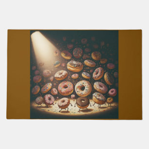 Dancing Doughnuts Surreal Bakery Doormat