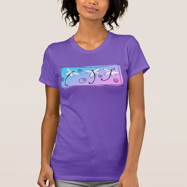 Dancing Dragonflies Abstract Wearable Art T-Shirt (Front)