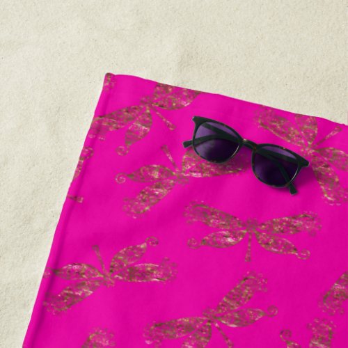 Dancing Dragonflies Beach Towel