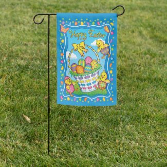 Dancing Easter Basket Reversible Garden Flag