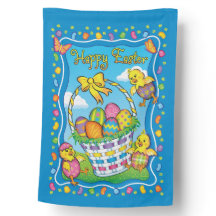 Dancing Easter Basket Reversible House Flag