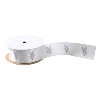 Dancing Easter Bunny Satin Ribbon