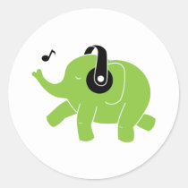 Dancing Elephant Classic Round Sticker