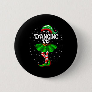 Dancing Elf Christmas Family Matching Women Girls  Button
