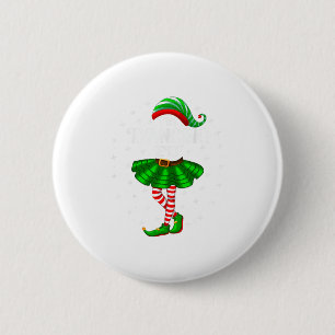 Dancing Elf Christmas Family Matching Women Girls Button