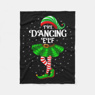Dancing Elf Christmas Family Matching Women Girls Fleece Blanket