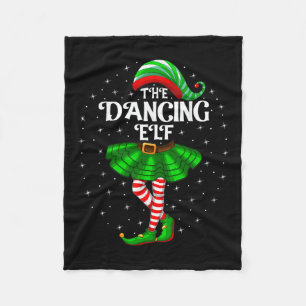Dancing Elf Christmas Family Matching Women Girls Fleece Blanket