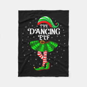 Dancing Elf Christmas Family Matching Women Girls Fleece Blanket