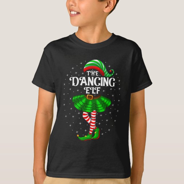 Dancing Elf Christmas Family Matching Women Girls  T-Shirt (Front)