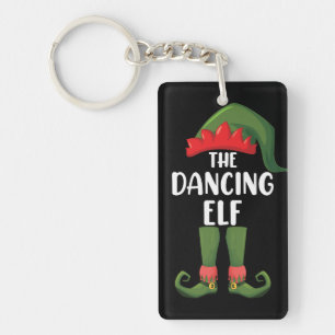 Dancing Elf Family Matching Group Christmas Party Keychain