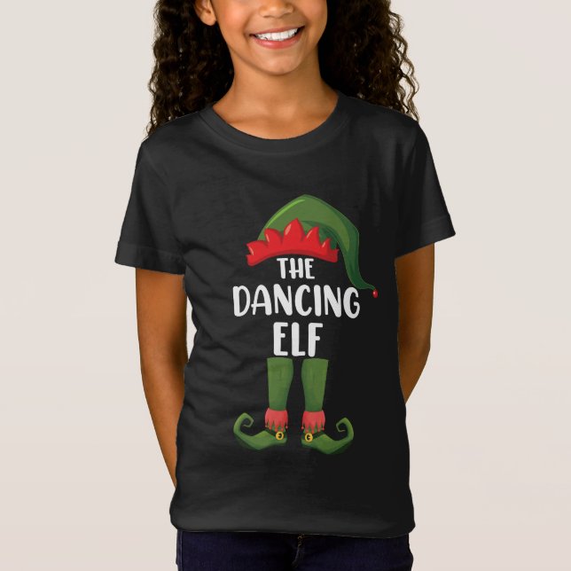 Dancing Elf Family Matching Group Christmas Party  T-Shirt (Front)