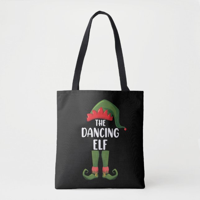 Dancing Elf Family Matching Group Christmas Party  Tote Bag (Front)