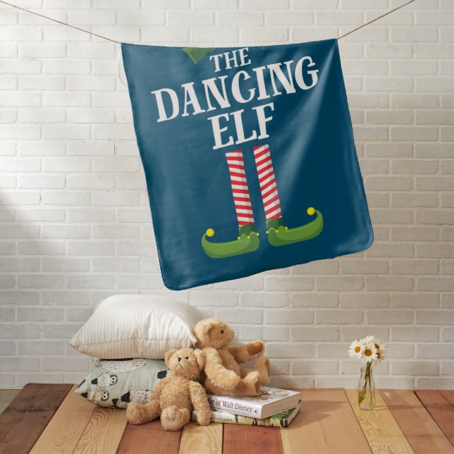 Dancing Elf Matching Family Group Christmas Party Baby Blanket (In Situ)