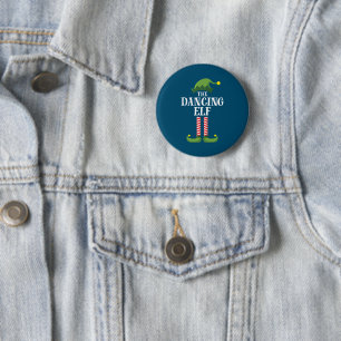 Dancing Elf Matching Family Group Christmas Party Button