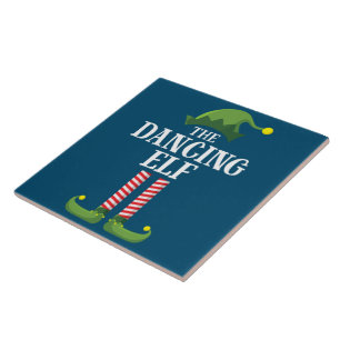 Dancing Elf Matching Family Group Christmas Party Ceramic Tile