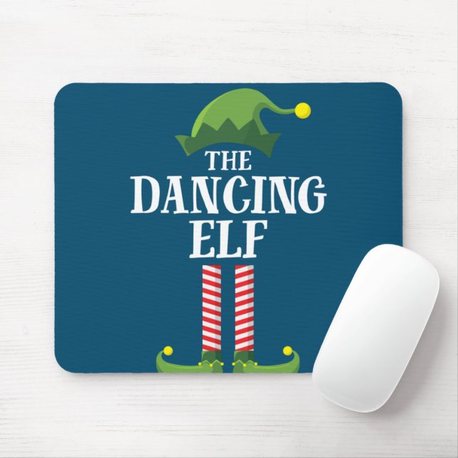 Dancing Elf Matching Family Group Christmas Party Mouse Pad (With Mouse)
