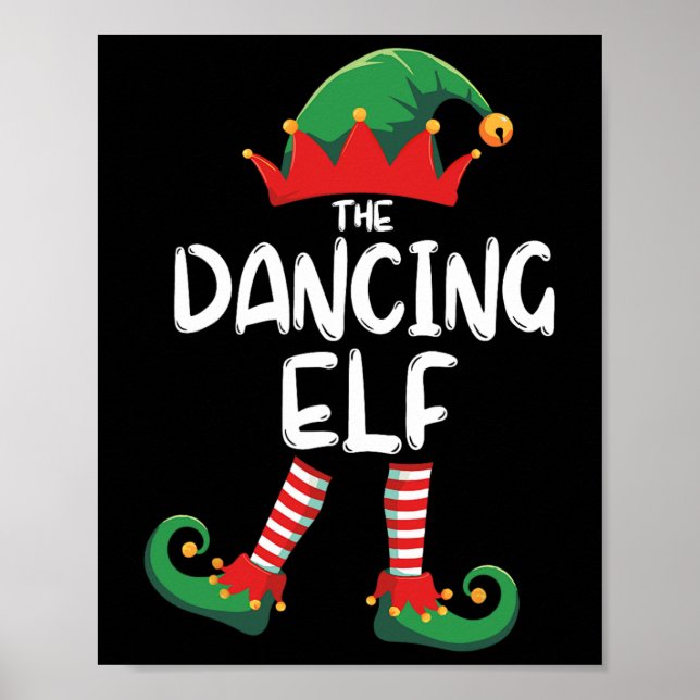 Dancing Elf Matching Family Group Christmas Party  Poster (Front)