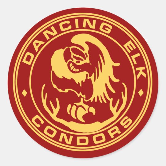dancing elk condors classic round sticker