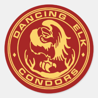 dancing elk condors classic round sticker