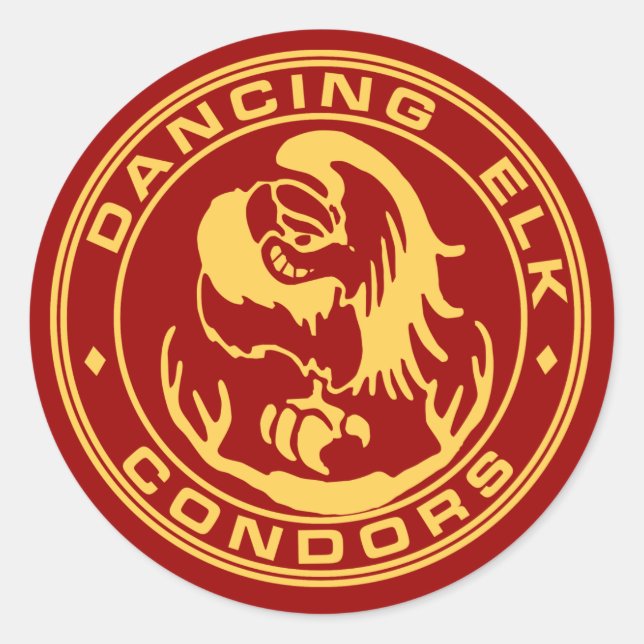 dancing elk condors classic round sticker (Front)