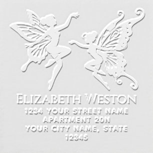 Dancing Fairies Butterfly Wings Name Ret Address Embosser