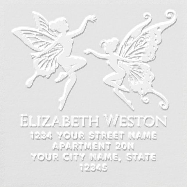 Dancing Fairies Butterfly Wings Name Ret Address Embosser (Design)