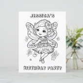 Dancing fairy birthday party coloring activity  (Standing Front)