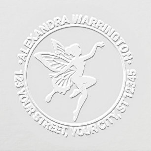 Dancing Fairy Butterfly Wings Name Ret Address #2 Embosser