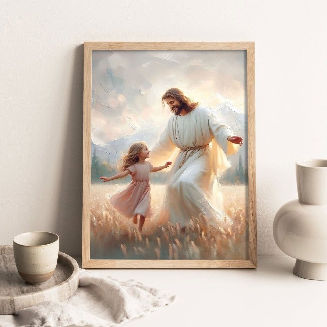 Dancing Faith, Christian Art, Jesus and Girl Danci Poster (Creator Uploaded)