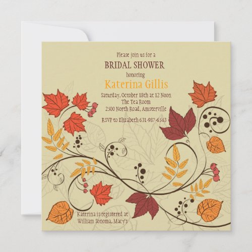 Dancing Fall Leaves Invitation