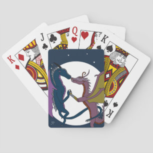 Dancing Fantasy Dragon Love Mystical Illustration Poker Cards