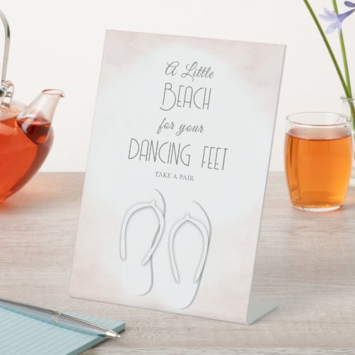 Dancing Feet Beach Wedding Pedestal Sign