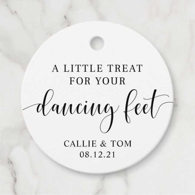 Dancing Feet Flip Flop Wedding Favor Tag (Front)