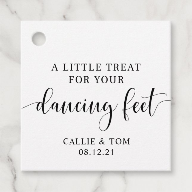 Dancing Feet Flip Flop Wedding Favor Tag (Front)